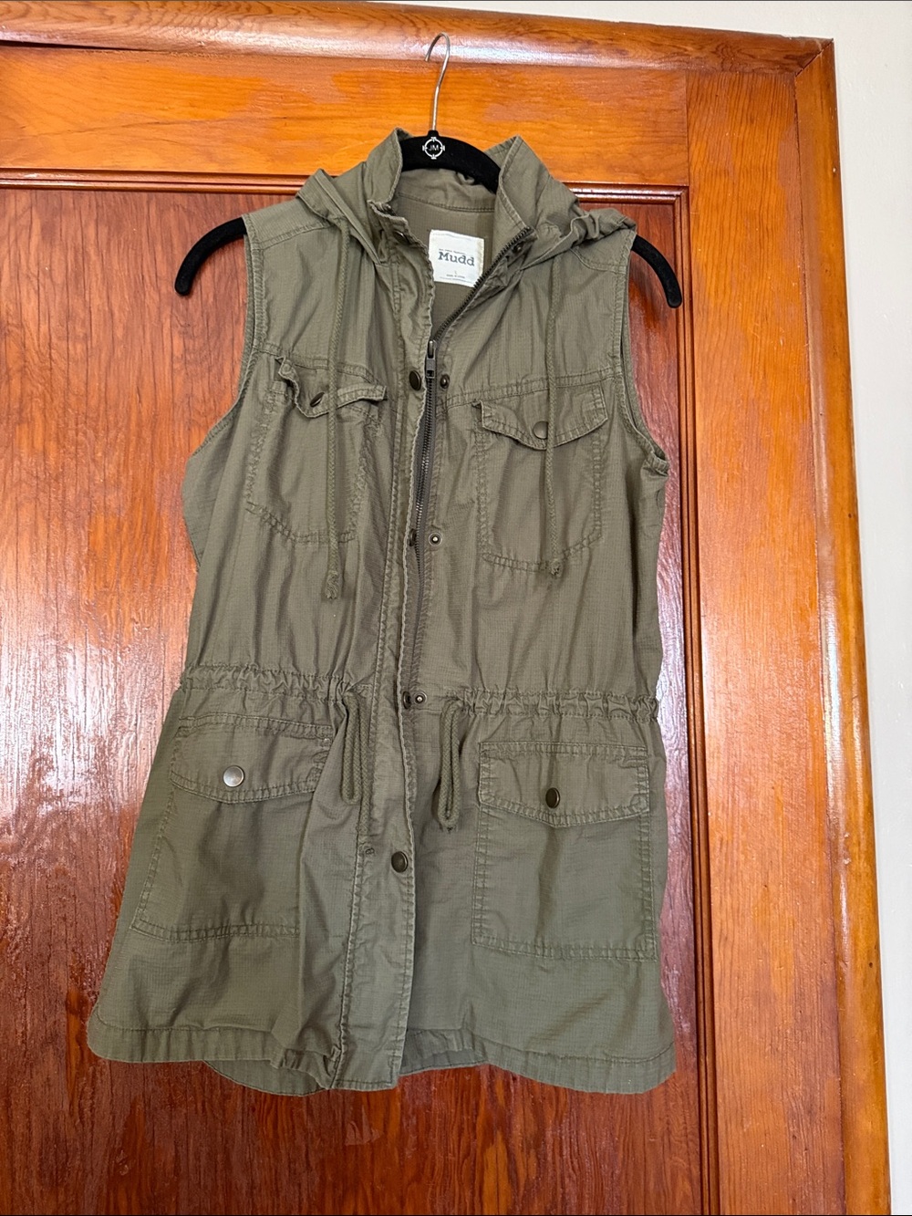 Mudd Olive Sleeveless Hooded Utility Vest